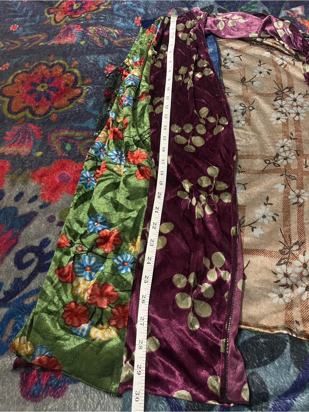 NWOT Sacred Threads Boho Purple Floral Polyester Velvety Sleeveless Kimono OS - Picture 9 of 10